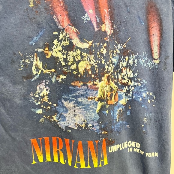 NIRVANA unplugged New York vintage feel Blue Graphic Tee - S - Picture 5 of 6